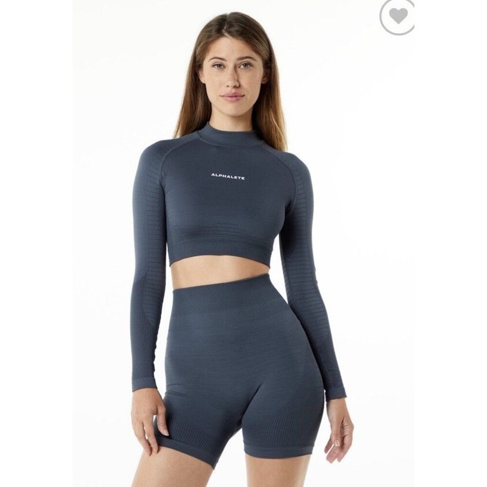 ALPHALETE Women's Ozone High Neck LA - Carbon, Size Small